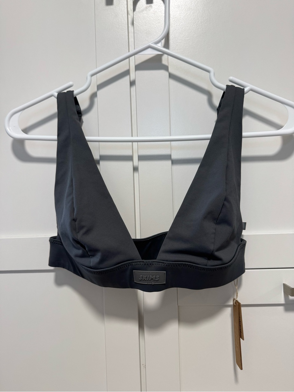 SKIMS Deep V Black bikini top